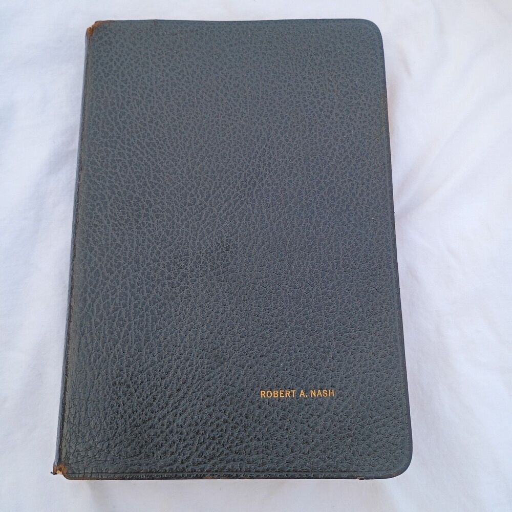 Oxford Longprimer Self-Pronouncing Bible KJV Black Levant Morocco Silk Sewn Vtg